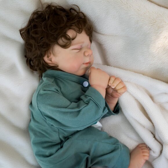 18 Inch Reborn Baby Doll Sleeping Realistic Newborn Soft Body Toy for Kids - Picture 5 of 9